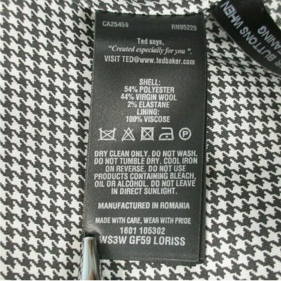 Ted Baker Loriss Herringbone Blazer Ted Size 4/US 10 - Picture 9 of 9
